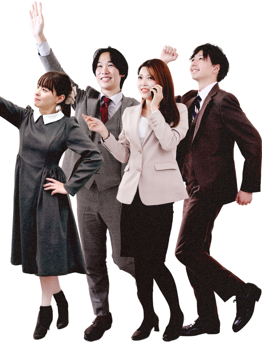 イメージ：笑顔で並ぶチームの姿